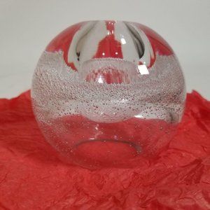 Hand Blown Clear Glass Oil Lamp Paperweight Bubble